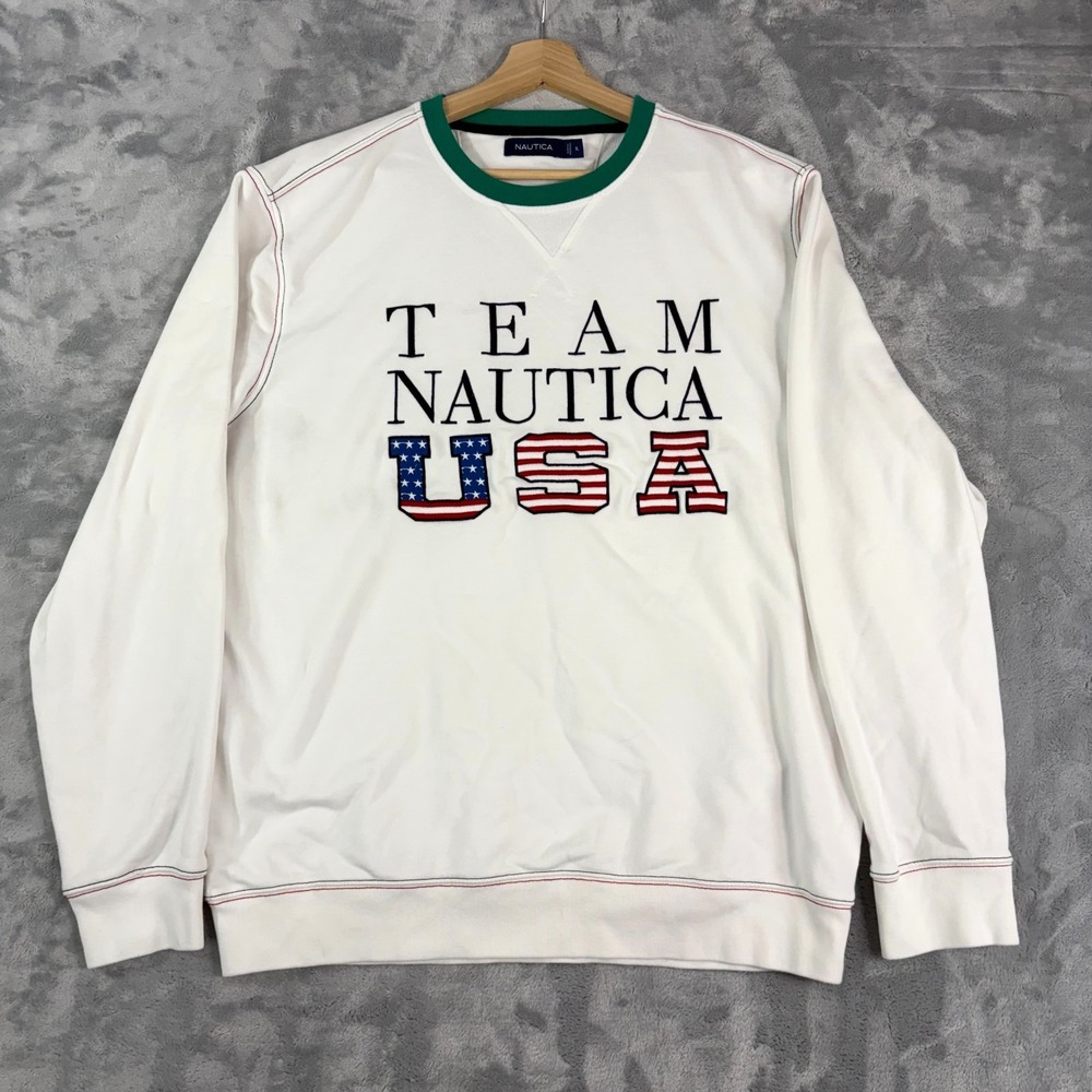 Vintage Team Nautica USA Crewneck Sweatshirt American Mens XL Preppy Yacht Club